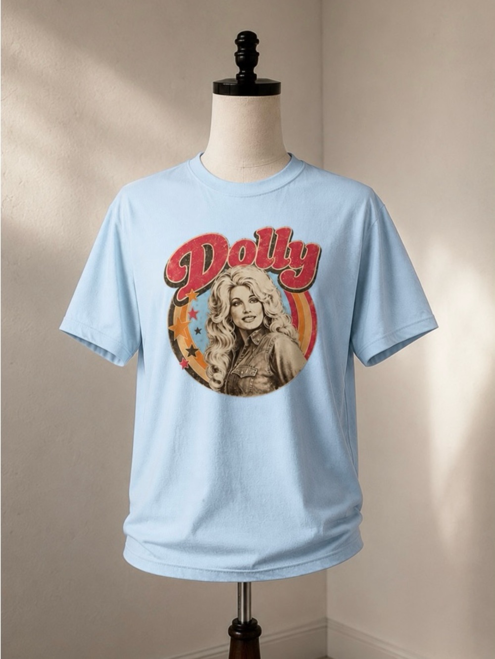 Dolly Parton Memorial Light Blue Graphic T-Shirt